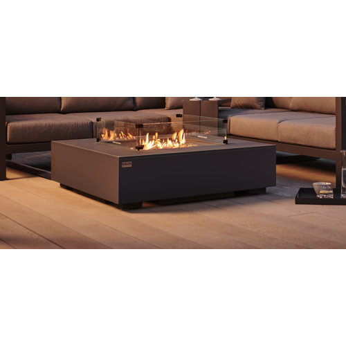 Kettler Kalos Universal Aluminium 105cm Fire Pit Coffee Table (with Glass Surround and Regulator
